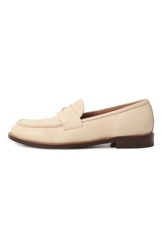 Женские кожаные лоферы KITON бежевого цвета, арт. D59803N0102612 | Фото 4 (Материал внутренний: Натуральная кожа; Подошва: Плоская; Материал внешний: Натуральная кожа; Каблук высота: Низкий)