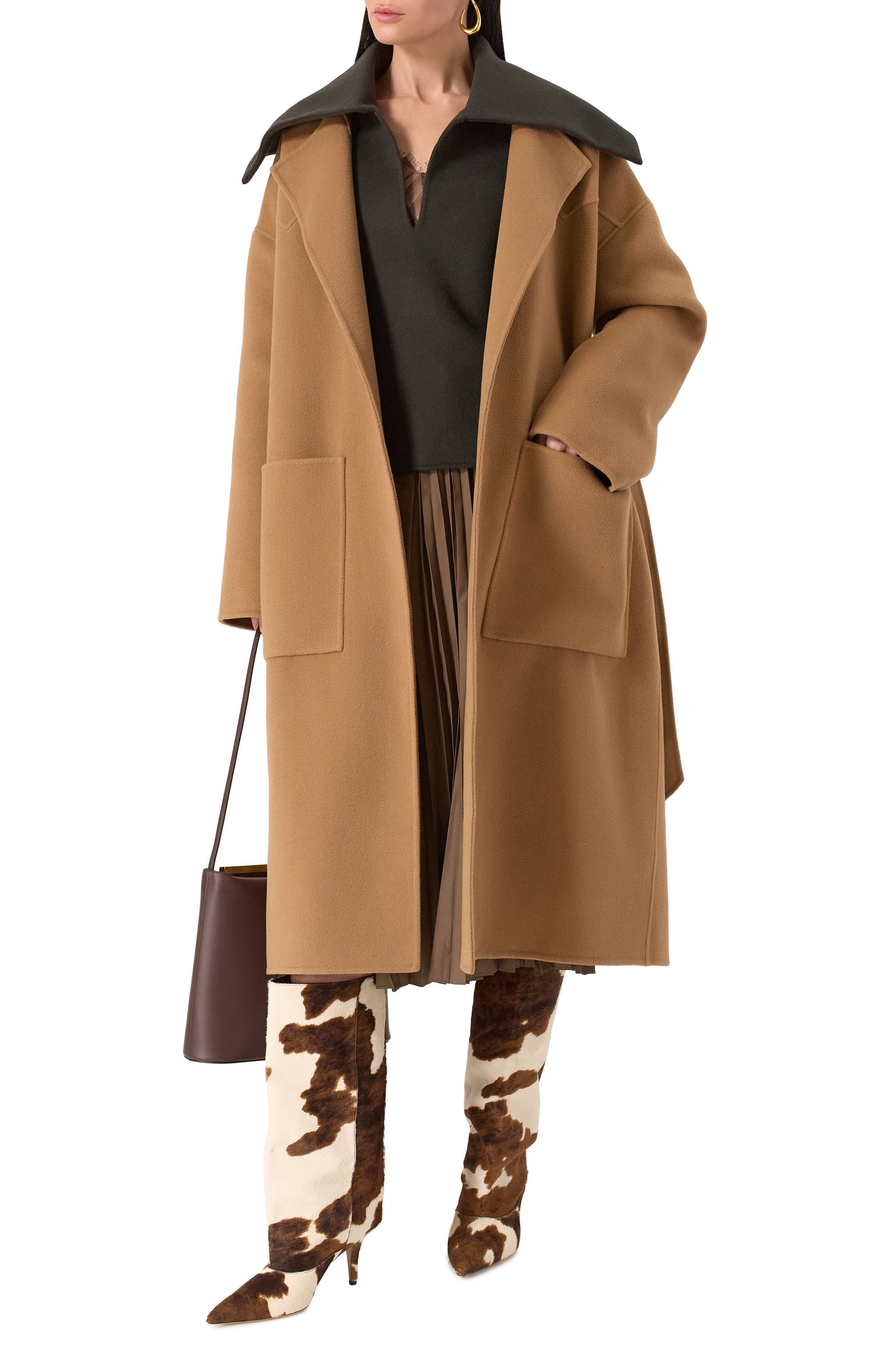 Пальто из шерсти и шелка NANUSHKA, арт. NW20CR0W00874, фото 2