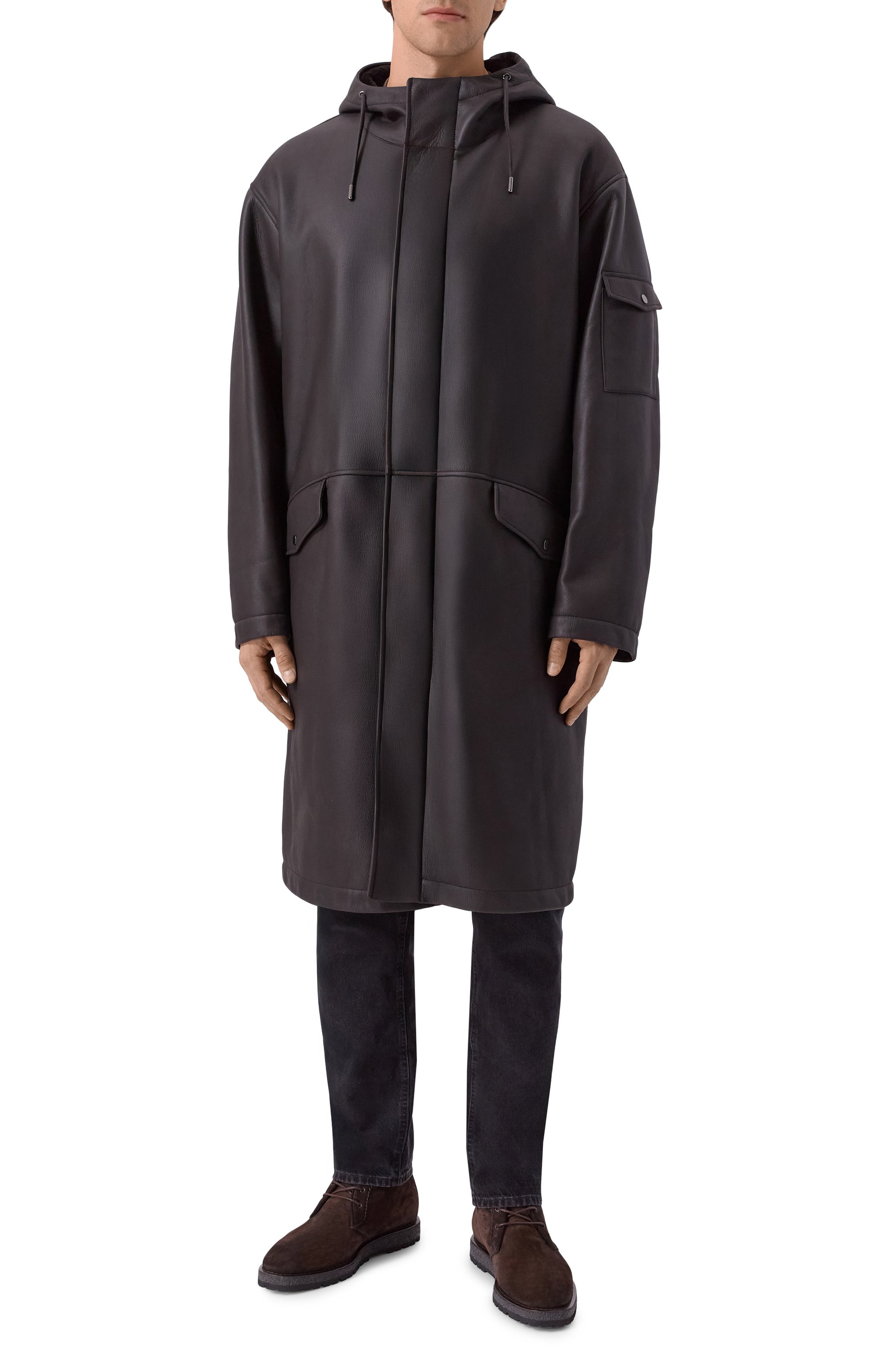 Дубленка из овчины MVST темно-коричневого цвета по цене 785000 руб., арт. M25.1PM.0006/TEMPESTA, фото 3 Дубленка из овчины MVST, арт. M25.1PM.0006/TEMPESTA, фото 3