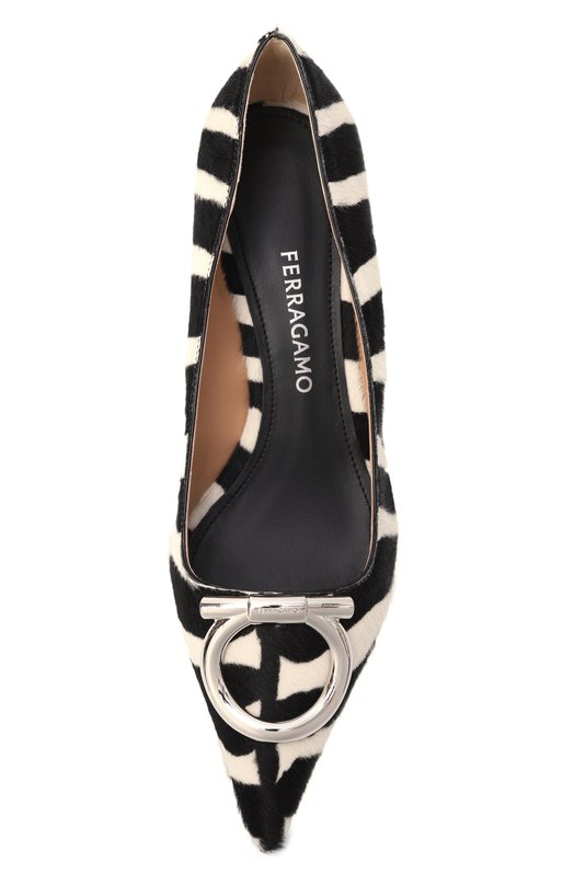 Кожаные туфли Lara 40 Ferragamo 01L261/790 Чёрно-белый  01L261/790 Фото 6