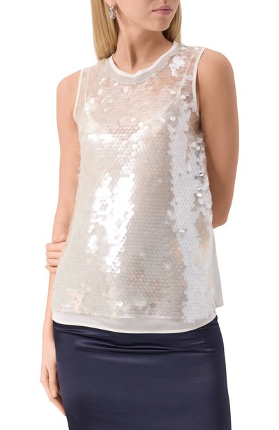 Топ с отделкой пайетками LORENA ANTONIAZZI, арт. P2579TS01F/4868, фото 3