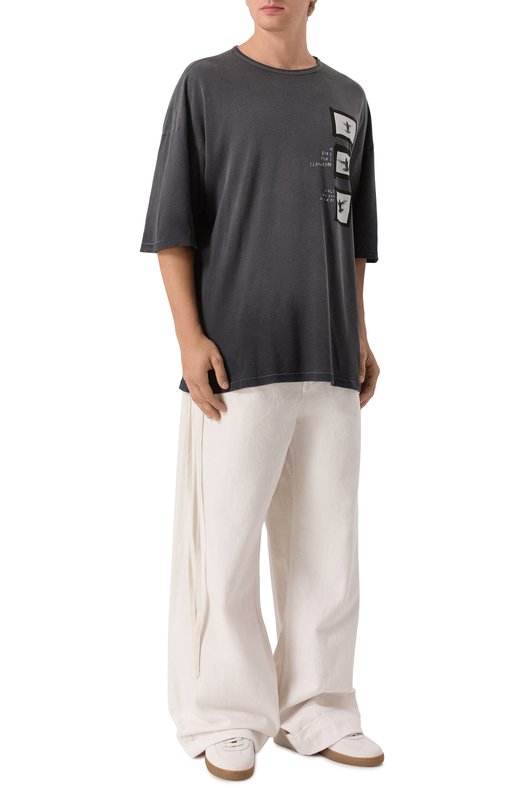 Хлопковая футболка Ann Demeulemeester B0013221/FA637 Серый  B0013221/FA637 Фото 3
