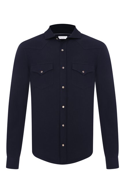 Мужская хлопковая рубашка BRUNELLO CUCINELLI, арт. ME8546666