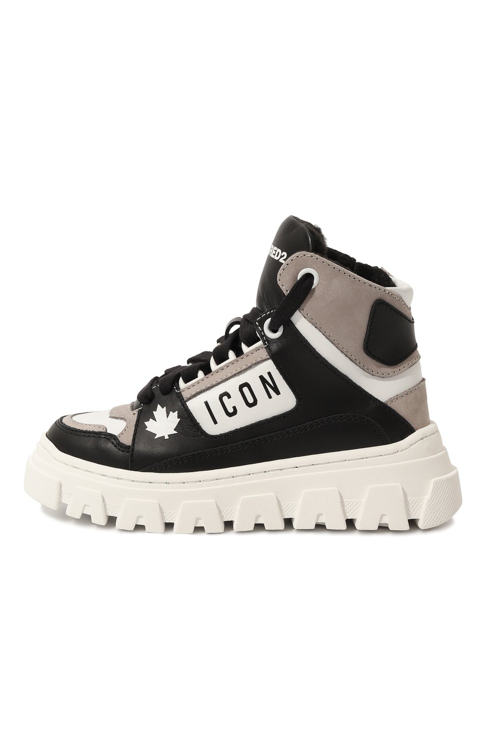 Высокие кеды из кожи DSQUARED2, арт. 75775/20-27, фото 2