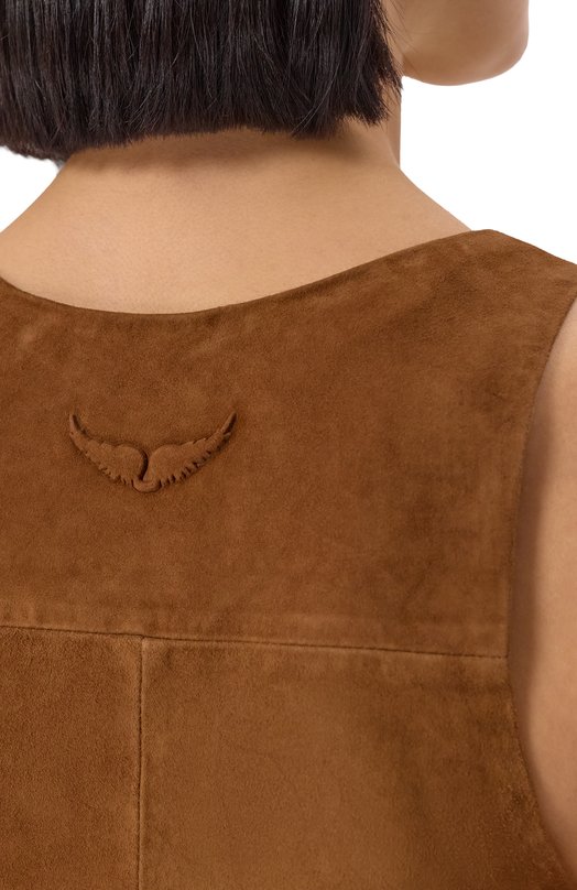 Замшевое платье Zadig and Voltaire RWDR01039 Коричневый  RWDR01039 Фото 5