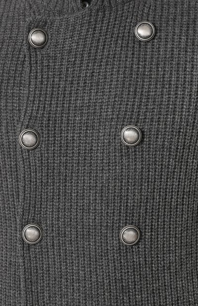 Двубортный кардиган из кашемира на пуговицах с воротником-стойкой BRUNELLO CUCINELLI, арт. M2255501, фото 5