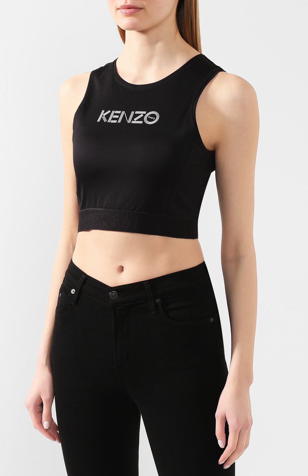 Хлопковый топ KENZO черного цвета по цене 12300 руб., арт. F962T0834951, фото 3 Хлопковый топ KENZO, арт. F962T0834951, фото 3