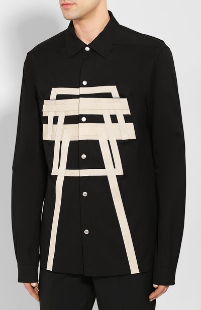 Хлопковая рубашка RICK OWENS, арт. RR20S7729/TEEW5, фото 3