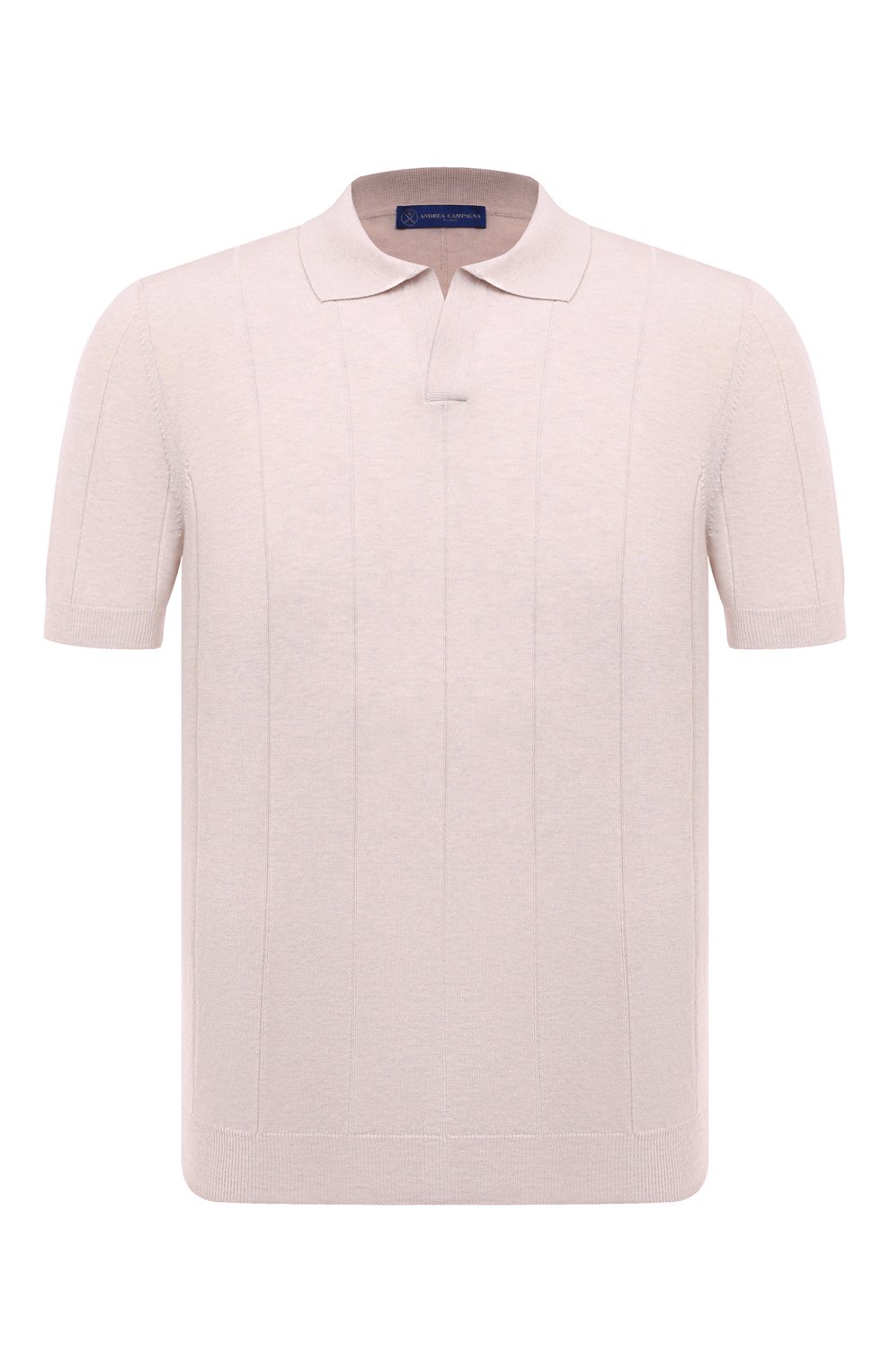 Хлопковое поло ANDREA CAMPAGNA кремового цвета по цене 41700 руб., арт. 57191/20660, фото 1 Хлопковое поло ANDREA CAMPAGNA, арт. 57191/20660, фото 1
