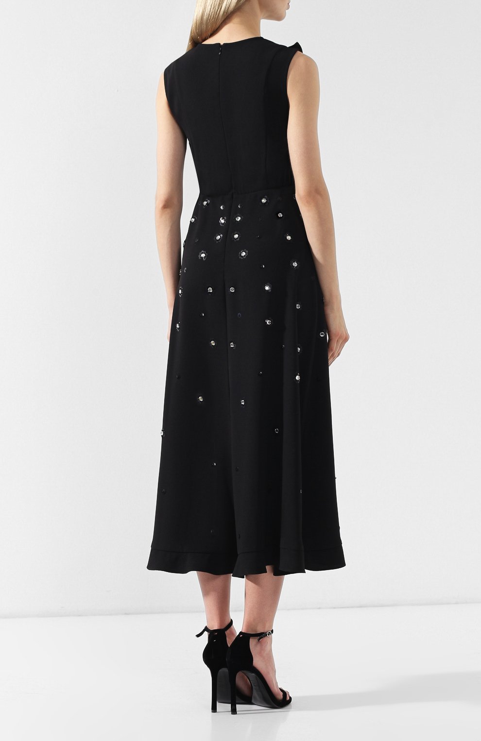 Платье с декоративной отделкой REDVALENTINO черного цвета по цене 77150 руб., арт. RR3VA01D/HQY, фото 4 Платье с декоративной отделкой REDVALENTINO, арт. RR3VA01D/HQY, фото 4