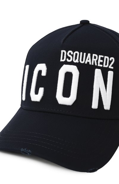 Хлопковая бейсболка icon DSQUARED2 темно-синего цвета по цене 17400 руб., арт. BCM0412 05C00001, фото 3 Хлопковая бейсболка icon DSQUARED2, арт. BCM0412 05C00001, фото 3