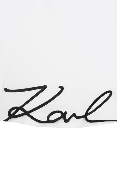 Хлопковая футболка KARL LAGERFELD KIDS белого цвета по цене 13360 руб., арт. Z31164, фото 3 Хлопковая футболка KARL LAGERFELD KIDS, арт. Z31164, фото 3