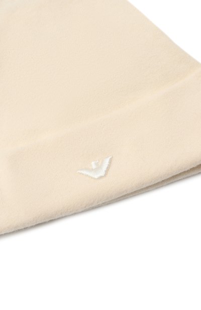 Хлопковая шапка EMPORIO ARMANI кремового цвета по цене 11200 руб., арт. EY000135/AF16395, фото 3 Хлопковая шапка EMPORIO ARMANI, арт. EY000135/AF16395, фото 3