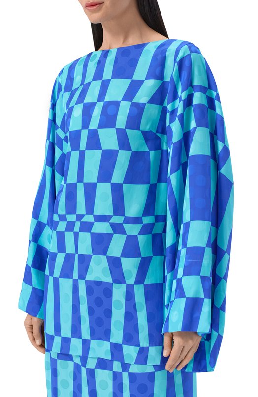 Блузка из вискозы Dries Van Noten 010711/3034 Синий  010711/3034 Фото 3