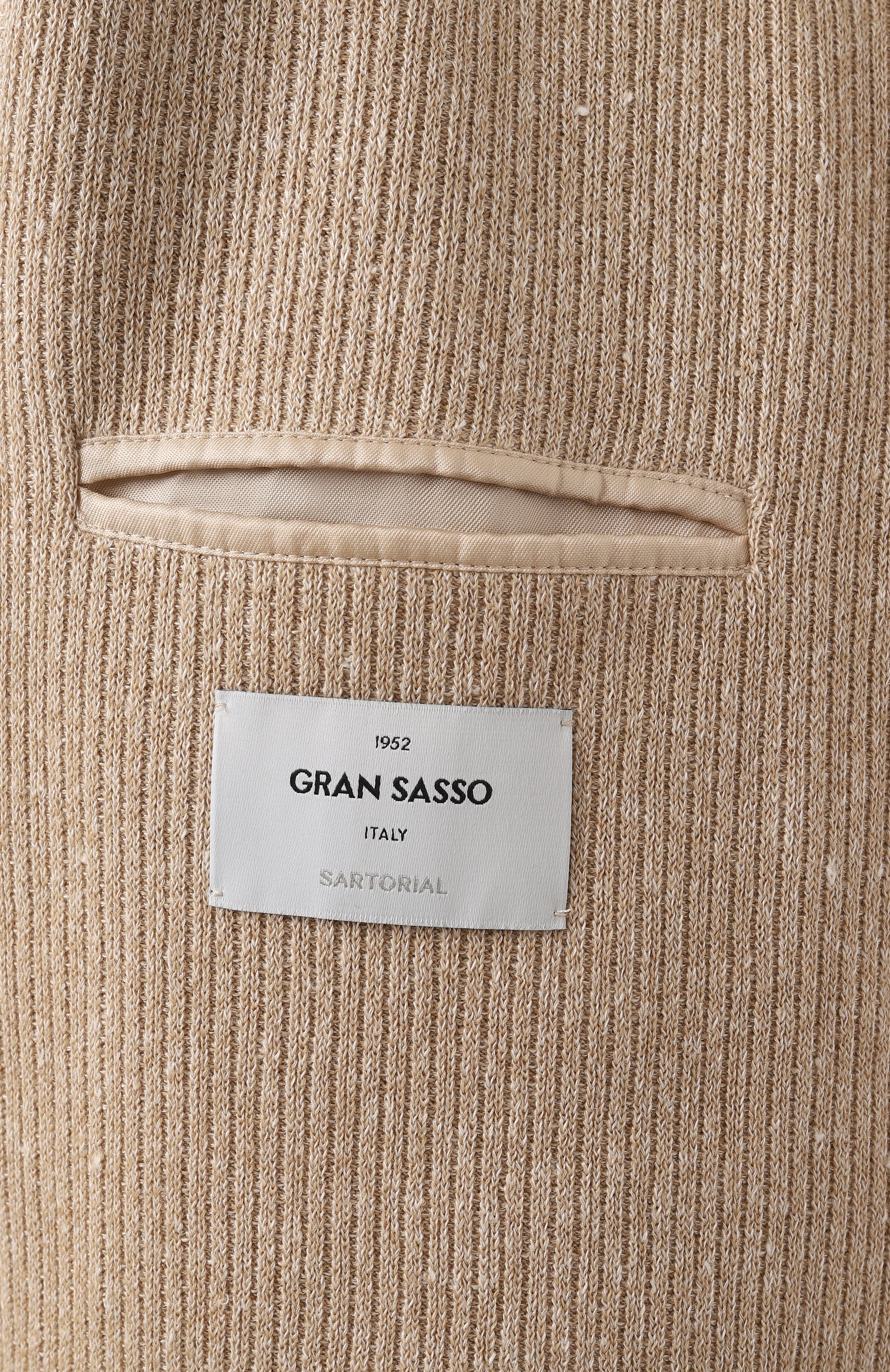 Пиджак изо льна и хлопка GRAN SASSO бежевого цвета по цене 66450 руб., арт. 57156/18652, фото 8 Пиджак изо льна и хлопка GRAN SASSO, арт. 57156/18652, фото 8