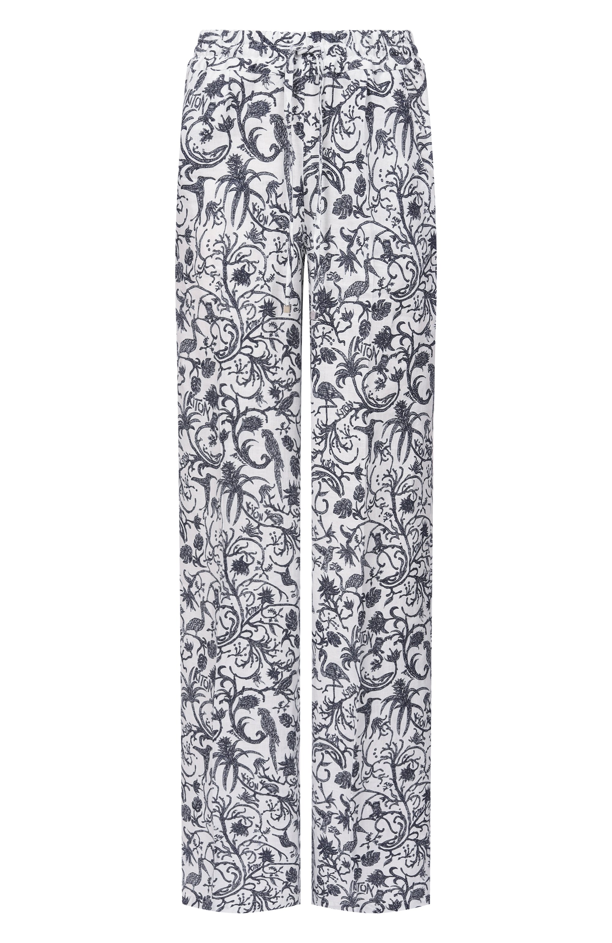 Льняные брюки KITON разноцветного цвета по цене 124500 руб., арт. D48122H08903, фото 1 Льняные брюки KITON, арт. D48122H08903, фото 1