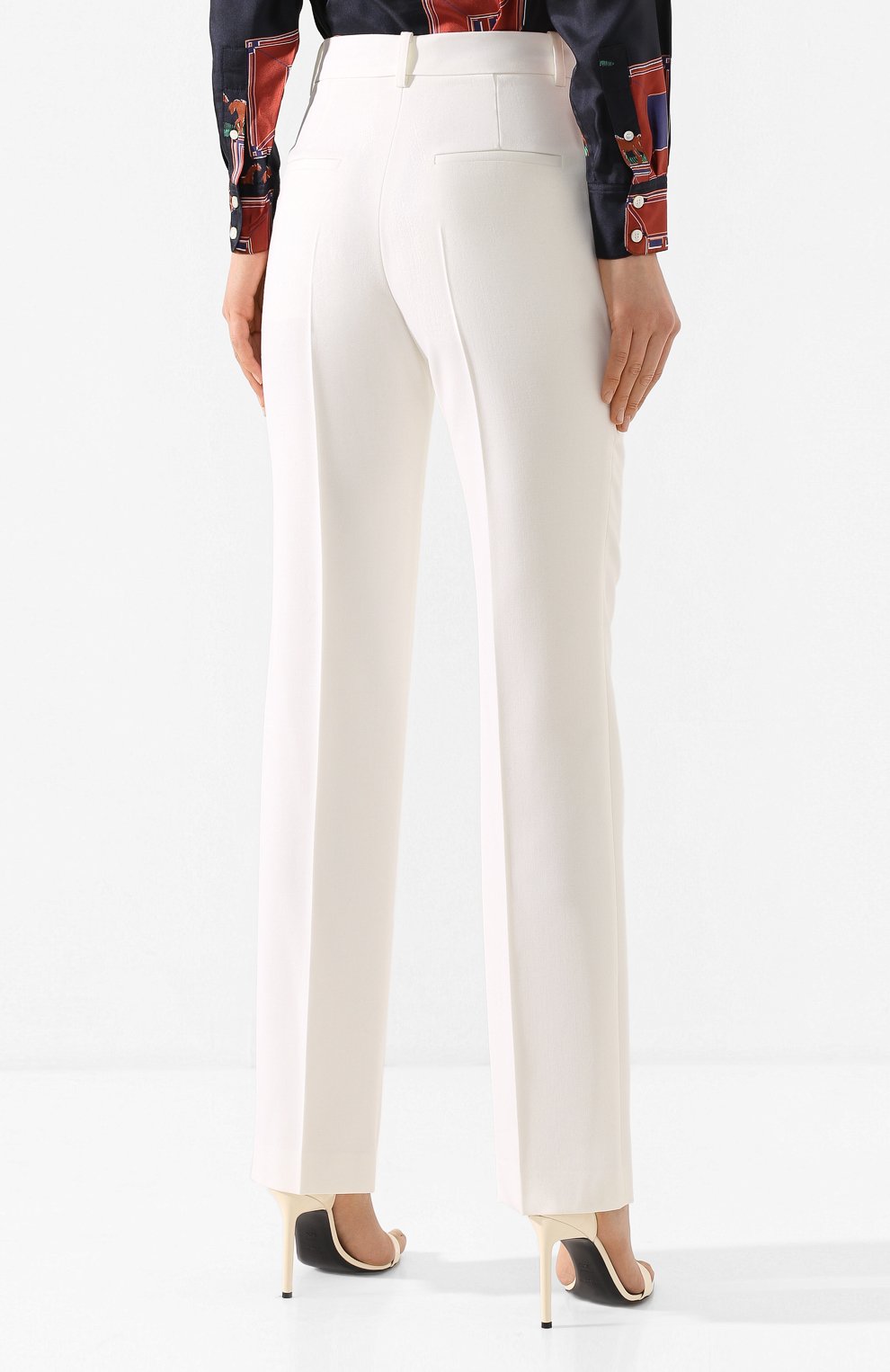 Шерстяные брюки VICTORIA BECKHAM белого цвета по цене 111500 руб., арт. 1220WTR001203F, фото 4 Шерстяные брюки VICTORIA BECKHAM, арт. 1220WTR001203F, фото 4