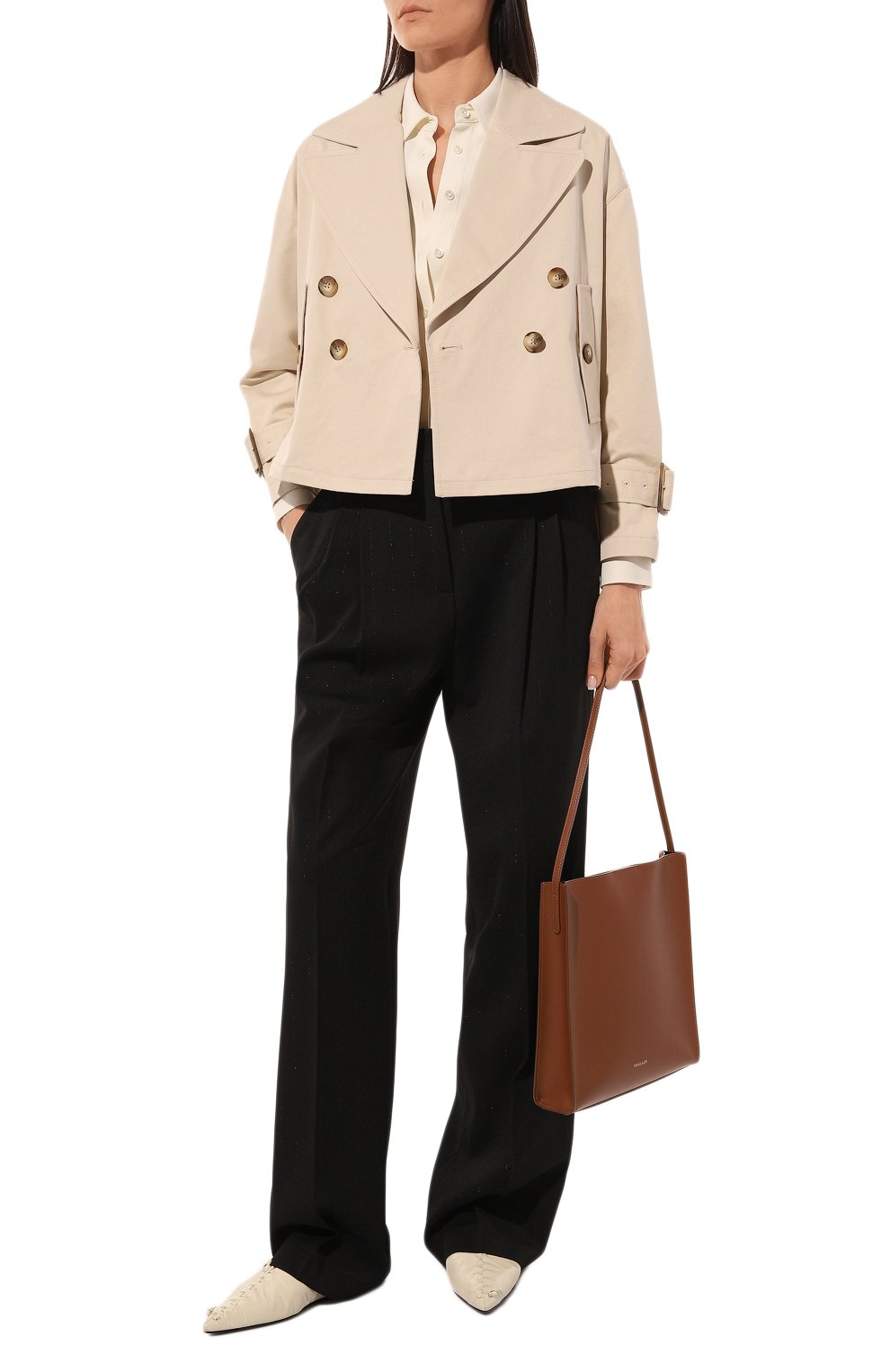 Хлопковый тренч EMPORIO ARMANI кремового цвета по цене 74550 руб., арт. 3R2B85/2NN0Z, фото 2 Хлопковый тренч EMPORIO ARMANI, арт. 3R2B85/2NN0Z, фото 2