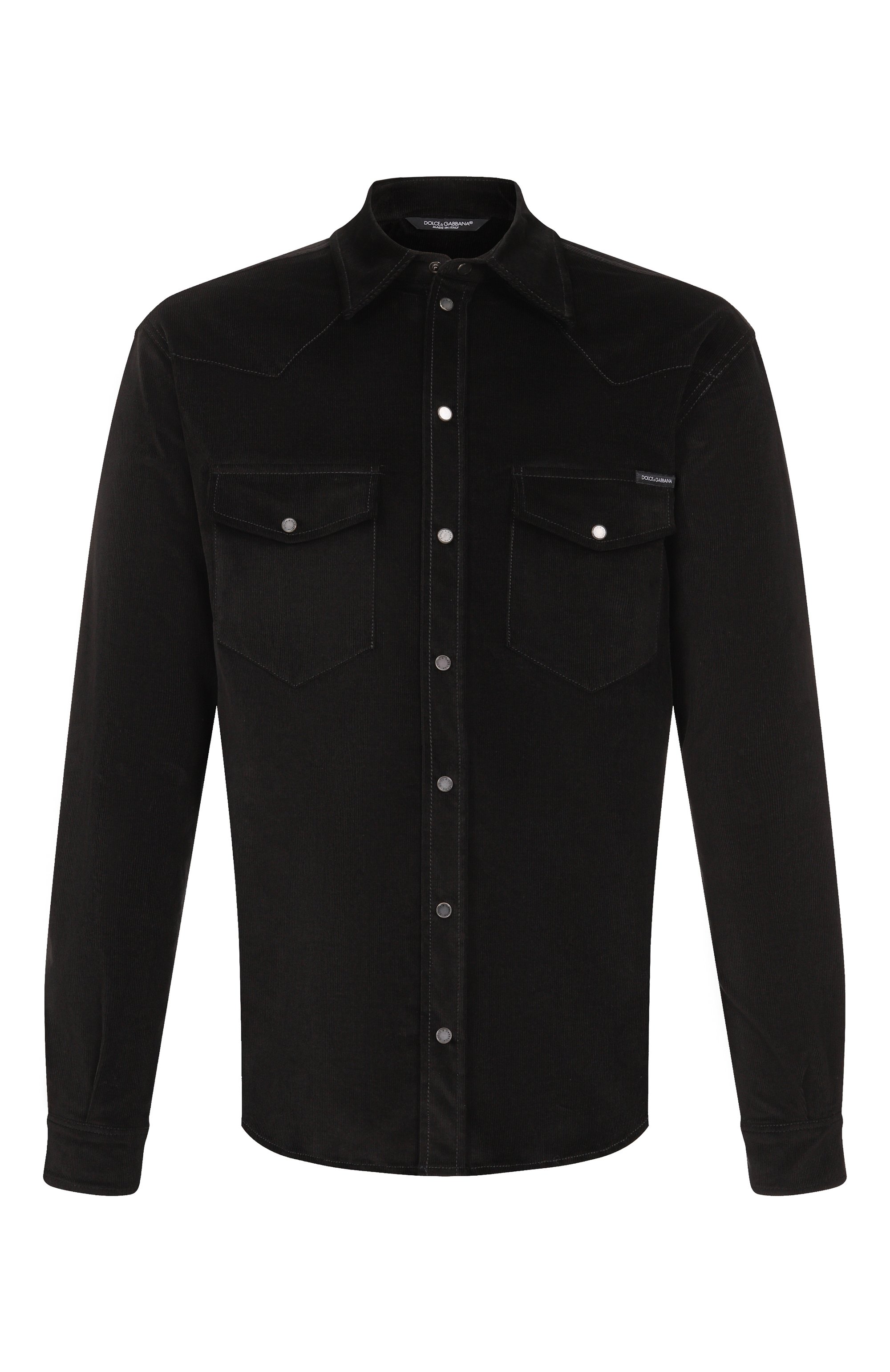Вельветовая рубашка DOLCE & GABBANA черного цвета по цене 99950 руб., арт. G5MA1T/GJ589, фото 1 Вельветовая рубашка DOLCE & GABBANA, арт. G5MA1T/GJ589, фото 1
