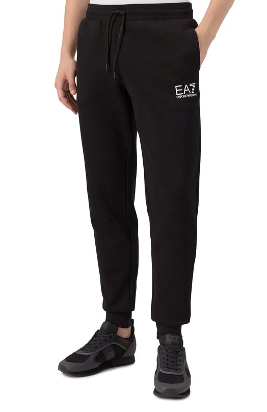 Хлопковый спортивный костюм EA7 7M000966/AF10377 Чёрный  7M000966/AF10377 Фото 4