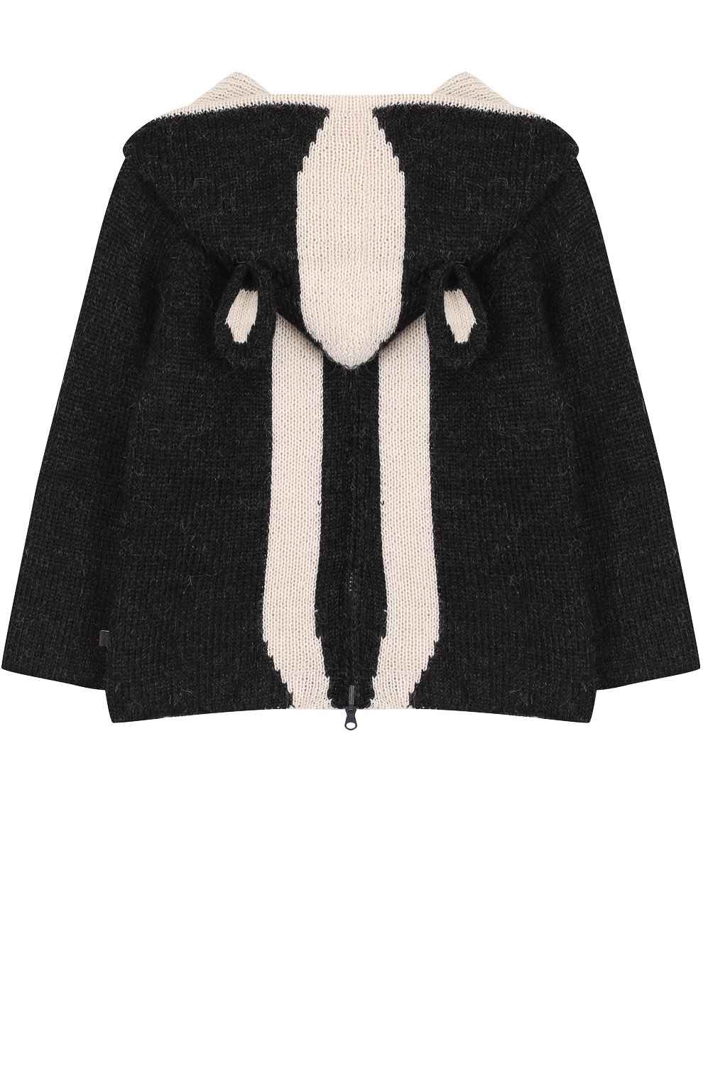 Шерстяная толстовка OEUF темно-серого цвета по цене 17850 руб., арт. K103171619/2Y, фото 2 Шерстяная толстовка OEUF, арт. K103171619/2Y, фото 2