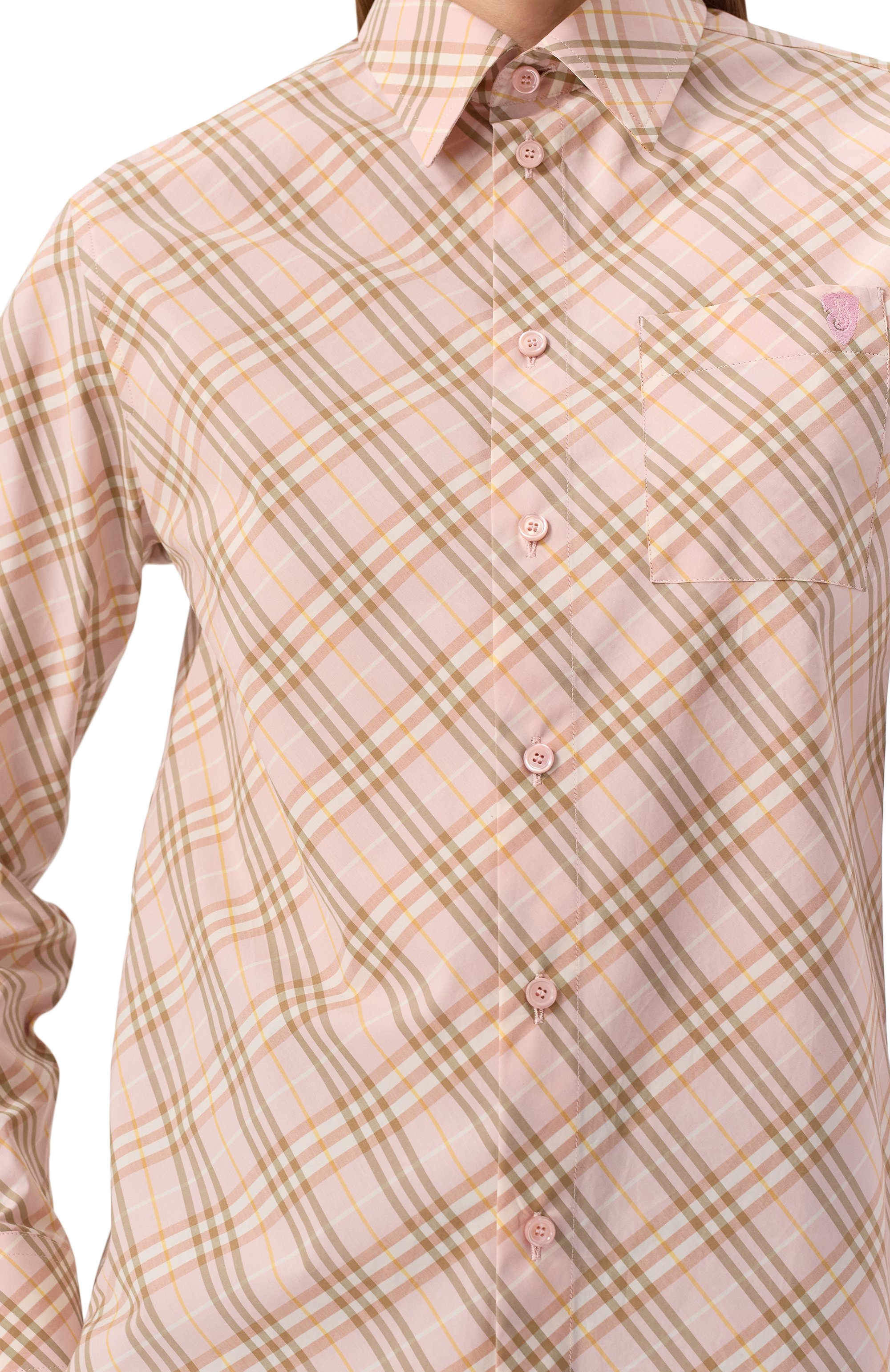 Хлопковая рубашка BURBERRY розового цвета по цене 84250 руб., арт. 8101134, фото 5 Хлопковая рубашка BURBERRY, арт. 8101134, фото 5