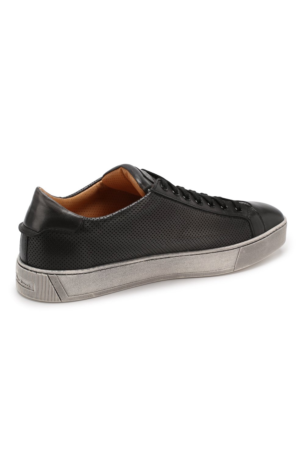 Кожаные кеды SANTONI темно-серого цвета по цене 56450 руб., арт. MBGL21066SP0MFG0G62, фото 4 Кожаные кеды SANTONI, арт. MBGL21066SP0MFG0G62, фото 4