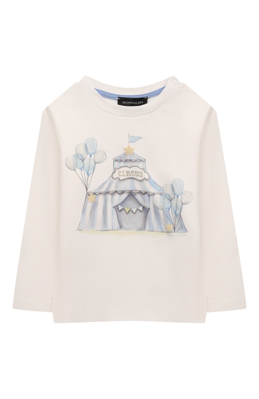 Хлопковый лонгслив MONNALISA кремового цвета по цене 6900 руб., арт. 28D605, фото 1 Хлопковый лонгслив MONNALISA, арт. 28D605, фото 1