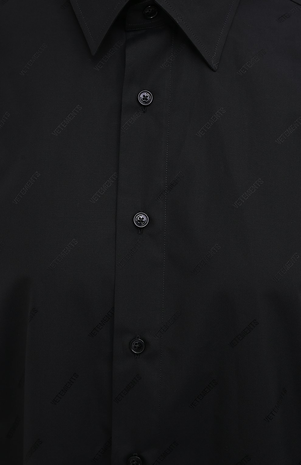 Хлопковая рубашка VETEMENTS черного цвета по цене 57550 руб., арт. UAH21SH143 1006/W, фото 5 Хлопковая рубашка VETEMENTS, арт. UAH21SH143 1006/W, фото 5