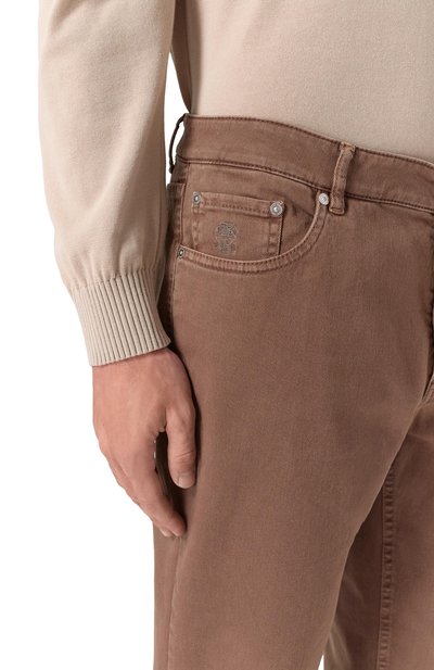 Джинсы traditional fit BRUNELLO CUCINELLI коричневого цвета по цене 88800 руб., арт. M277PB321W, фото 5 Джинсы traditional fit BRUNELLO CUCINELLI, арт. M277PB321W, фото 5