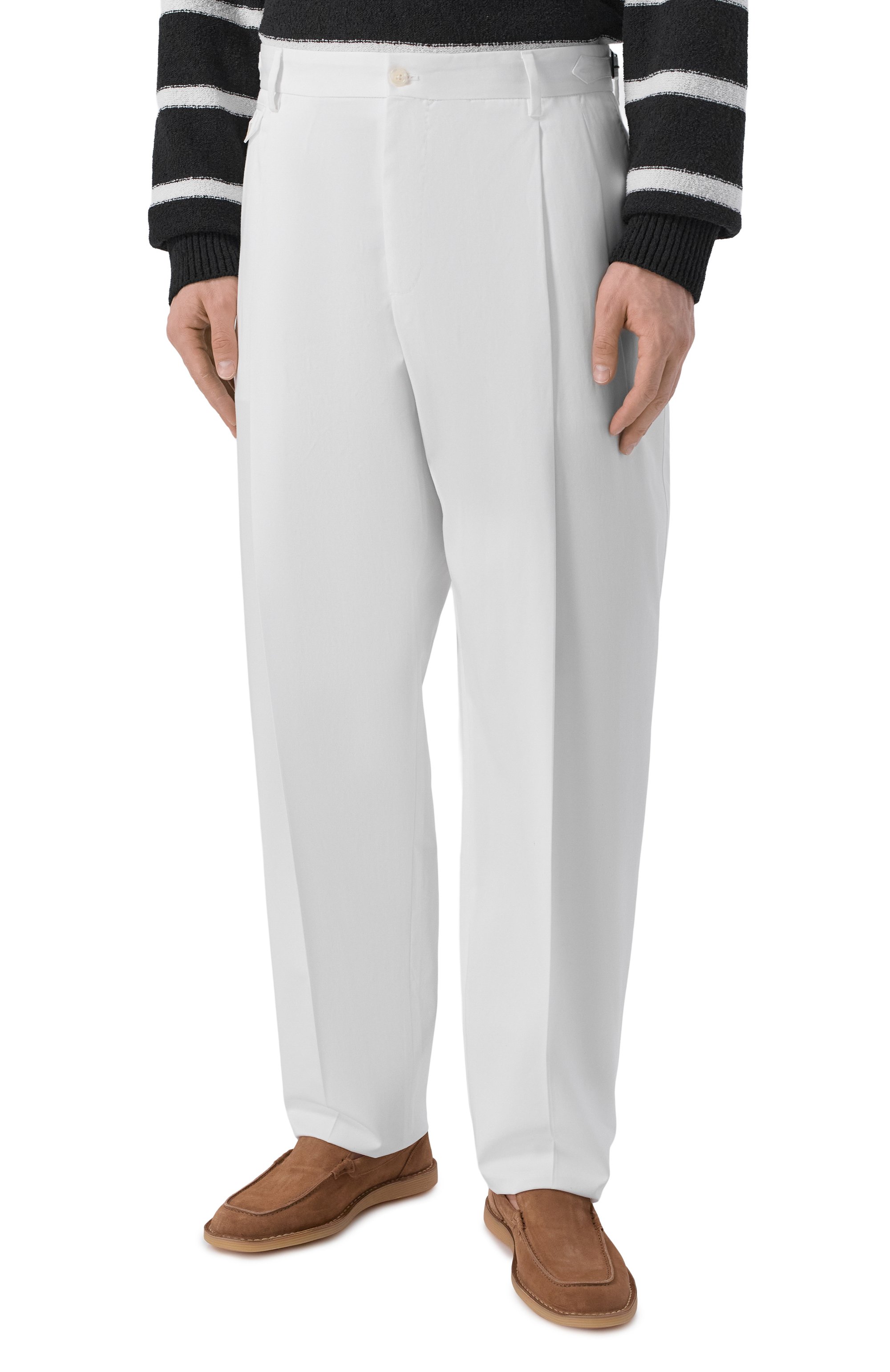 Хлопковые брюки DOLCE & GABBANA белого цвета по цене 111500 руб., арт. GP1B9T/FU60K, фото 3 Хлопковые брюки DOLCE & GABBANA, арт. GP1B9T/FU60K, фото 3