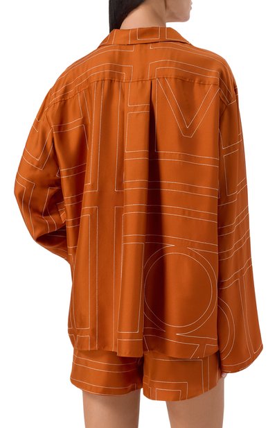 Шелковая рубашка TOTEME оранжевого цвета по цене 89950 руб., арт. 241-WRT976-FB0089, фото 4 Шелковая рубашка TOTEME, арт. 241-WRT976-FB0089, фото 4