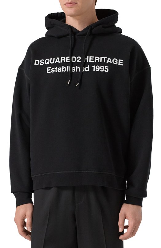 Хлопковое худи Dsquared2 S74GU0897/S25516 Чёрный  S74GU0897/S25516 Фото 3