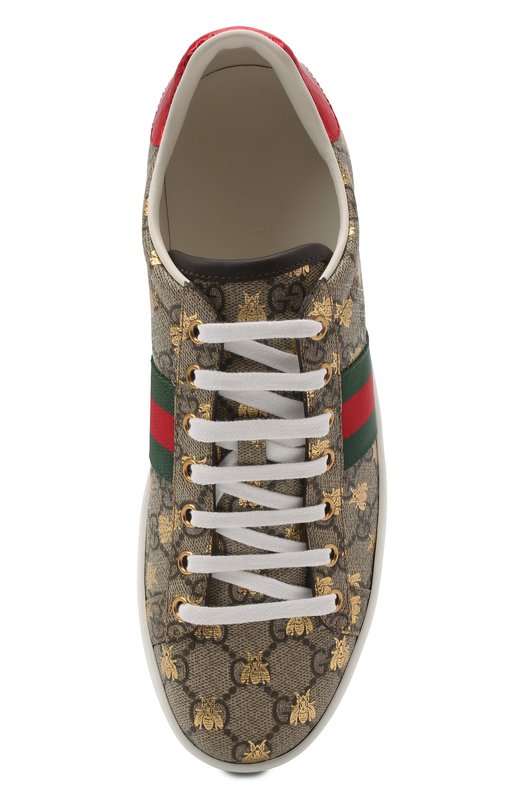Комбинированные кеды New Ace Gucci 550051/9N050 Бежевый  550051/9N050 Фото 6