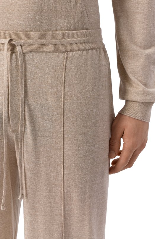Брюки из шерсти и льна 12 STOREEZ 137224 Бежевый  137224 Фото 5