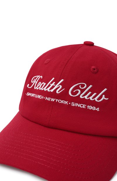 Хлопковая бейсболка SPORTY AND RICH красного цвета по цене 7550 руб., арт. AC040508035RE07, фото 4 Хлопковая бейсболка SPORTY AND RICH, арт. AC040508035RE07, фото 4