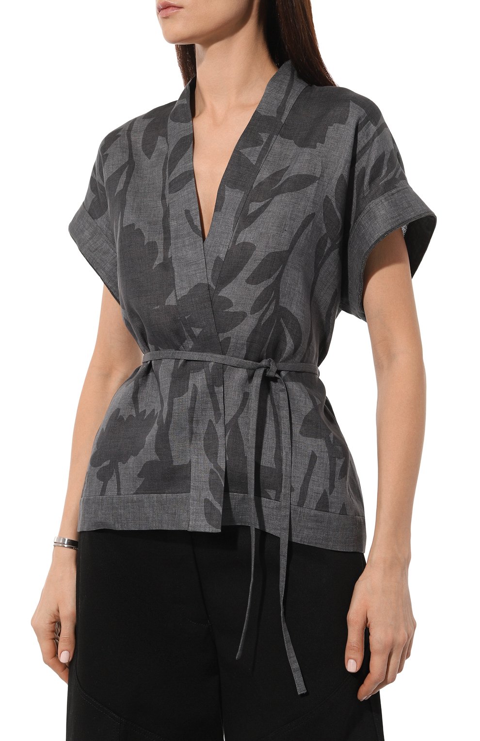 Льняной жакет-кимоно BRUNELLO CUCINELLI, арт. MB650B1344, фото 3