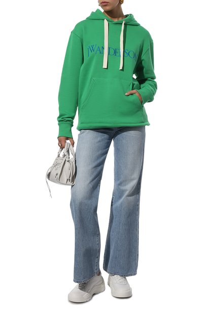 Хлопковое худи JW ANDERSON зеленого цвета по цене 36650 руб., арт. JW0027 PG0771, фото 2 Хлопковое худи JW ANDERSON, арт. JW0027 PG0771, фото 2
