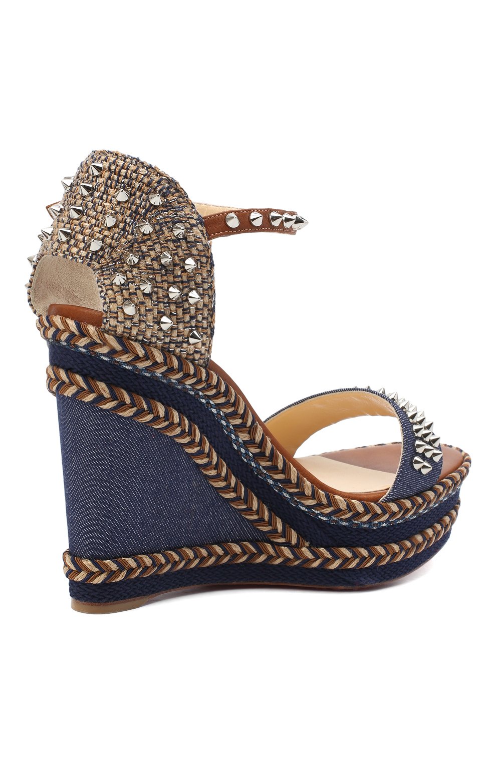 Текстильные босоножки CHRISTIAN LOUBOUTIN, арт. madmonica 120 denim/calf, фото 4