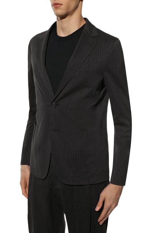 Пиджак из хлопка и вискозы Giorgio Armani 8WGGG02B/T0367 Синий  8WGGG02B/T0367 Фото 3