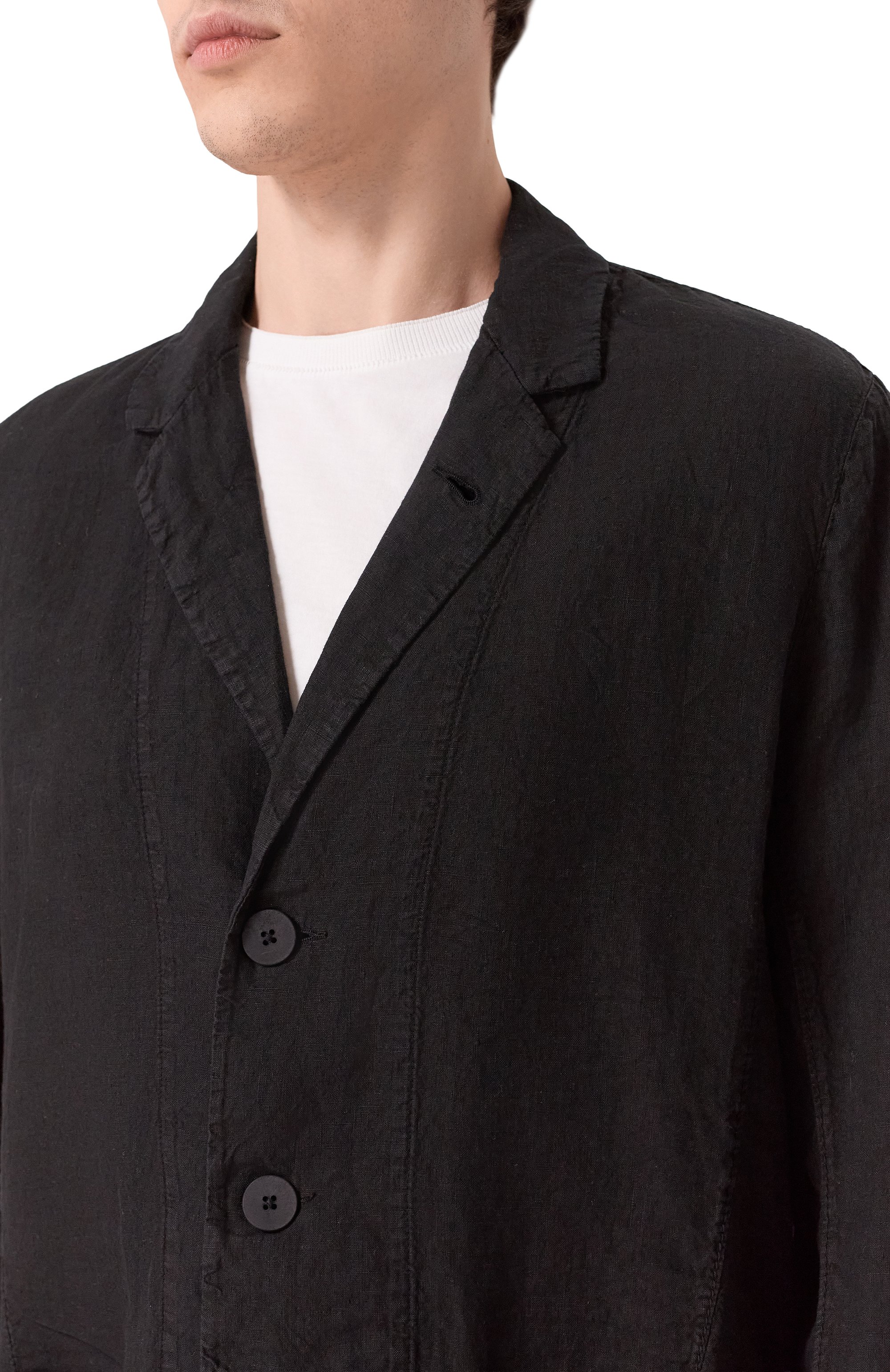 Льняной пиджак TRANSIT черного цвета по цене 59000 руб., арт. CFUTRCD133, фото 5 Льняной пиджак TRANSIT, арт. CFUTRCD133, фото 5