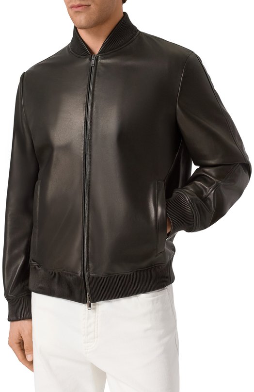 Кожаный бомбер MVST 54202 Чёрный  54202 Фото 3