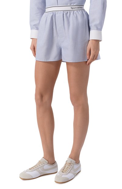 Хлопковые шорты SPORTY AND RICH голубого цвета по цене 16450 руб., арт. SH01562300ST09, фото 3 Хлопковые шорты SPORTY AND RICH, арт. SH01562300ST09, фото 3