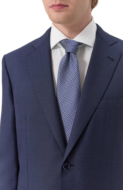 Шелковый галстук Brioni O62H00-PC462 Голубой  O62H00-PC462 Фото 2