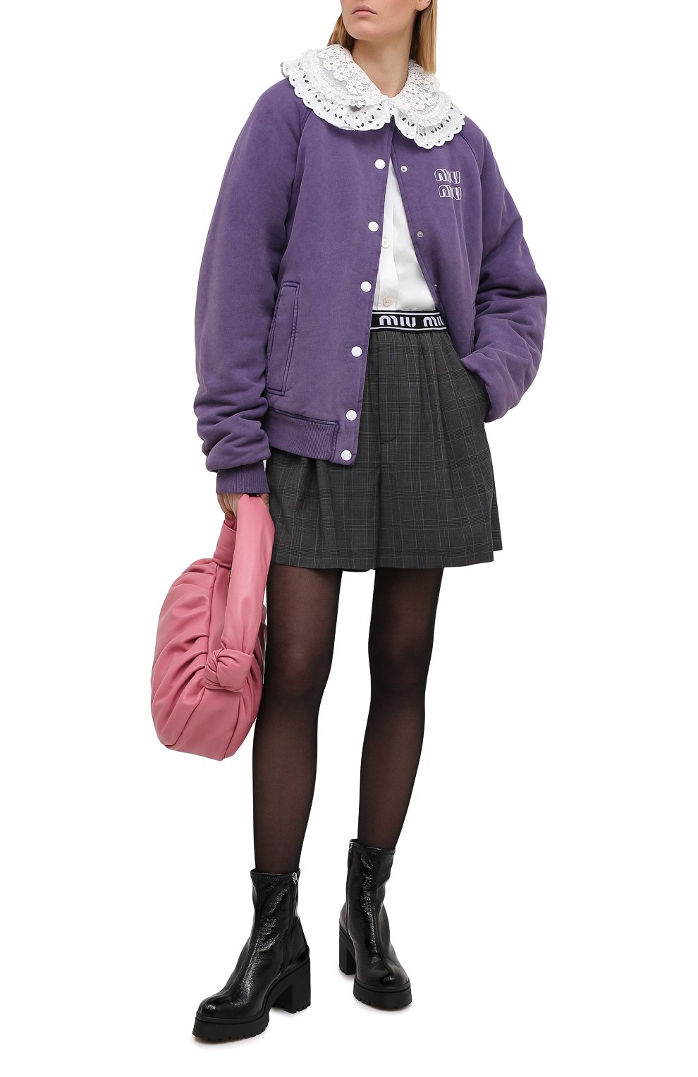 Кожаные ботильоны MIU MIU, арт. 5T193D-3LB1-F0002-080, фото 2