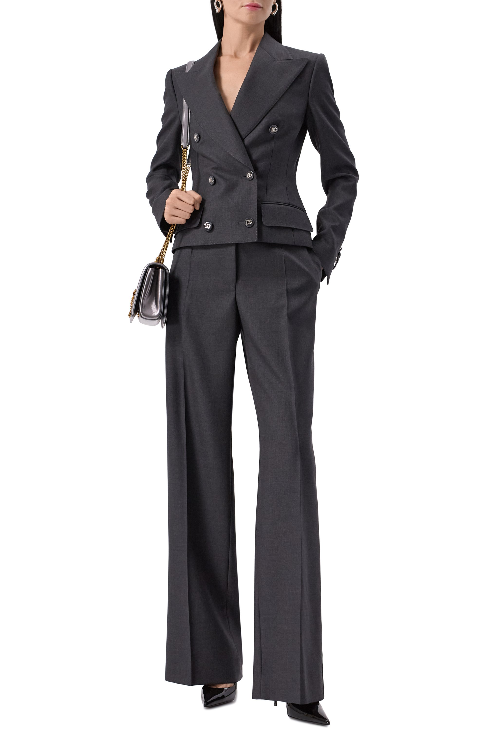 Шерстяной жакет DOLCE & GABBANA темно-серого цвета по цене 348500 руб., арт. F27DJT/FU287, фото 2 Шерстяной жакет DOLCE & GABBANA, арт. F27DJT/FU287, фото 2