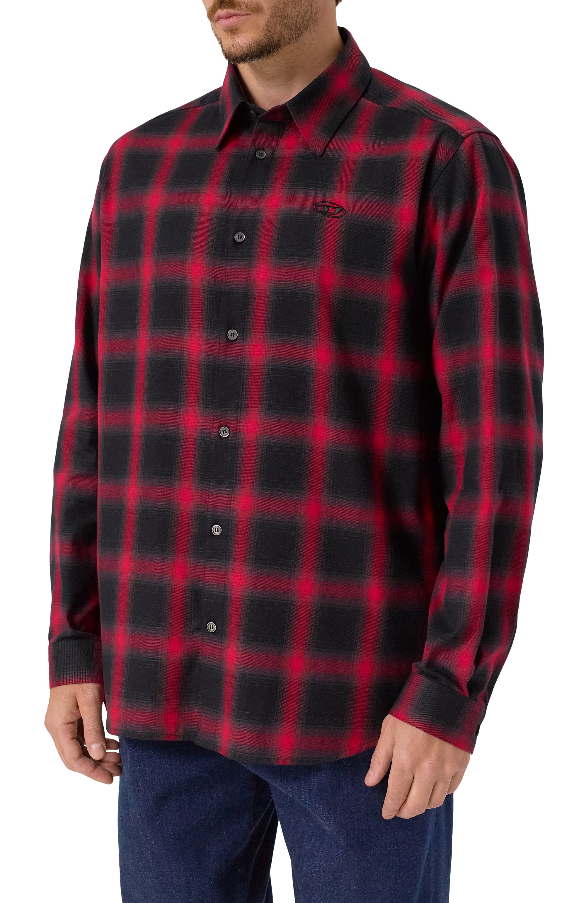 Рубашка из хлопка и вискозы DIESEL, арт. A18502/0HGBT, фото 3