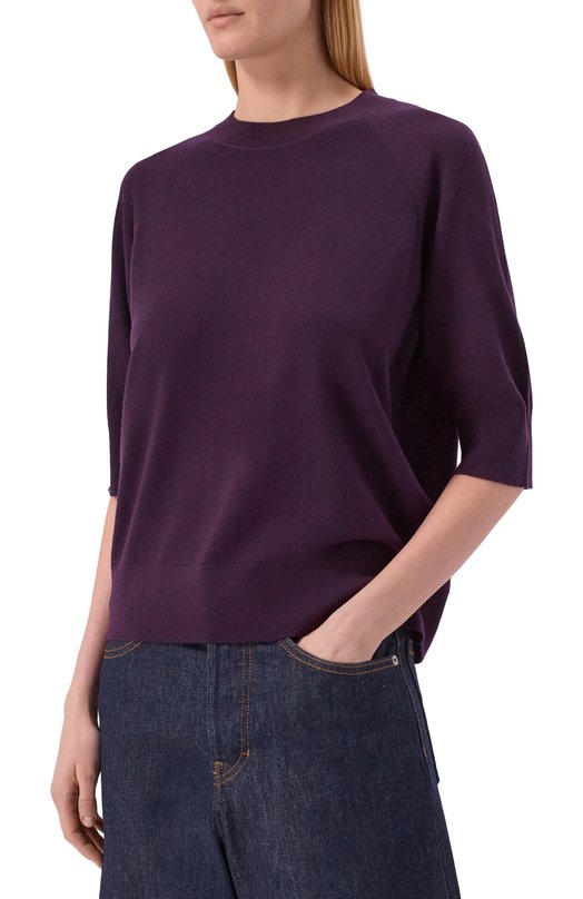Шерстяной пуловер Dries Van Noten 131200/3700 Фиолетовый  131200/3700 Фото 3