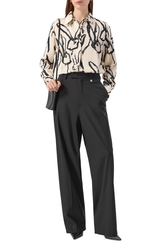 Рубашка из вискозы MSGM 3941MDE27/257655 Кремовый  3941MDE27/257655 Фото 2