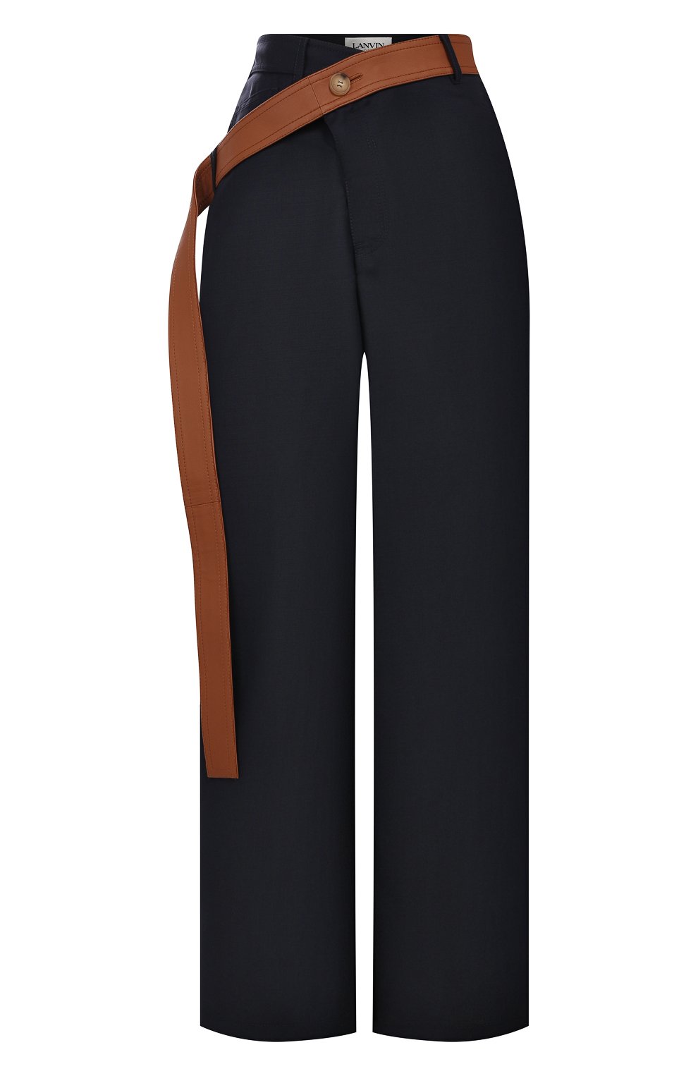 Шерстяные брюки LANVIN темно-синего цвета по цене 114000 руб., арт. RW-TR527K-4197-E20, фото 1 Шерстяные брюки LANVIN, арт. RW-TR527K-4197-E20, фото 1